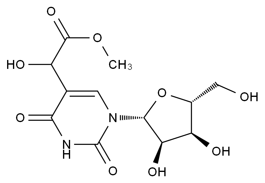 [89665-83-8] 甲基2-（1-（（2R，3R，4S，5R）-3,4-二羟基-5-（羟甲基）四氢呋喃-2-基）-2,4-二氧基-1,2,3,4-四氢嘧啶-5-基）-2-羟基乙酸