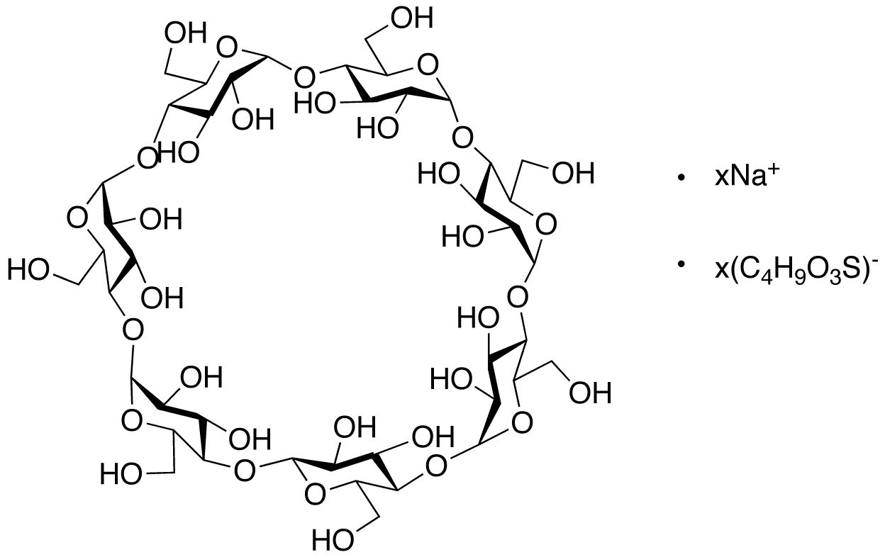 [182410-00-0] β-环糊精磺丁基醚，钠盐