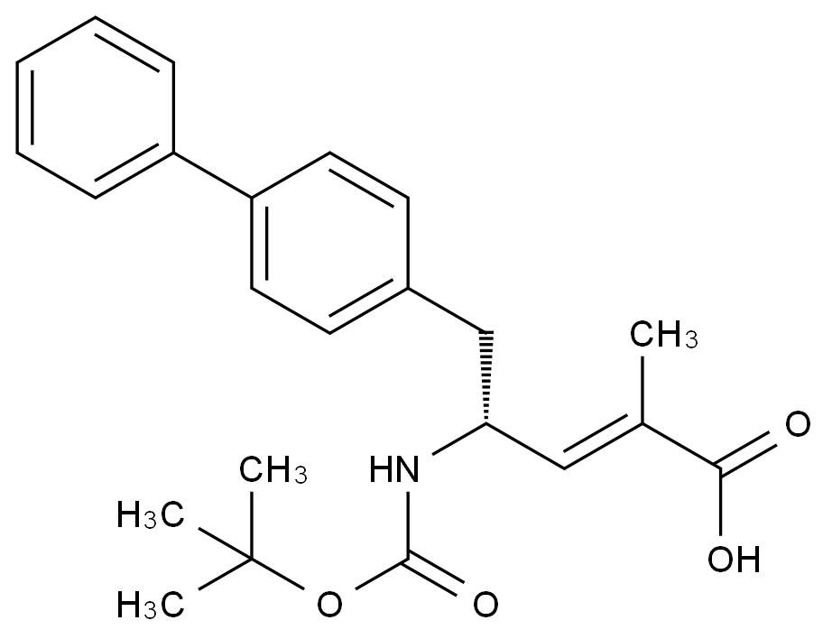 (R,E)-5-([1,1'-联苯]-4-基)-4-[(叔丁氧羰基)氨基]-2-甲基-2-戊烯酸标准品结构式